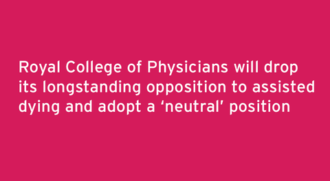 No majority view on assisted dying moves RCP position to neutral
